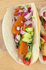 Delicious fish taco, closeup