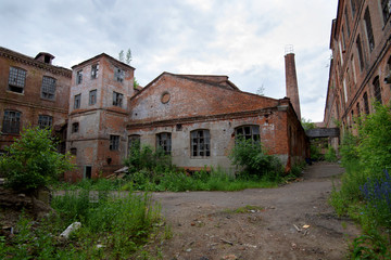 A destroying fabric factory built in the 19th century. Ivanovo Region, central Russia.