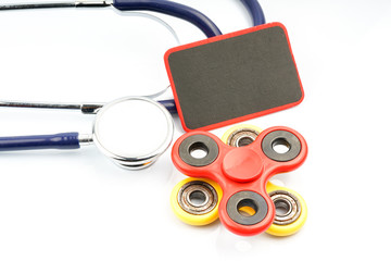 Fidget spinner with autistic therapy concept