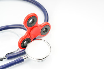 Fidget spinner with autistic therapy concept