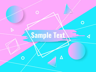 Abstract geometric triangle and lines colorful vector background. Gradient geometric shapes and brush stroke
