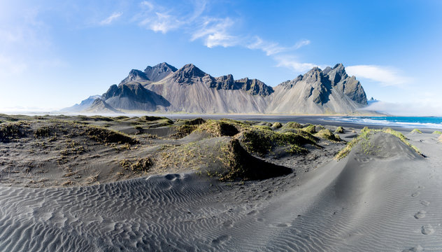 Vestrahorn is a 454 meter high mountain overlooking the Atlantic Ocean and part of the headland