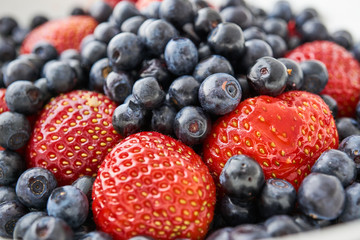 Assorted blueberries and strawberries