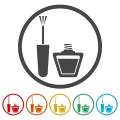 Vector nail polish icons set - Illustration 
