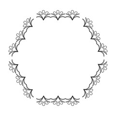Elegant Victorian with Hexagonal shape frame vector illustration design