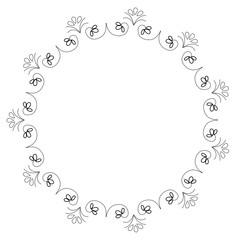 Elegant Victorian with circular shaped frame vector illustration design