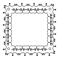 Elegant Victorian with square shape frame vector illustration design