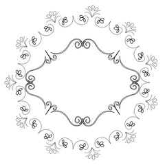 Elegant Victorian with circular shaped frame vector illustration design