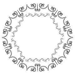 Elegant Victorian with circular shaped frame vector illustration design