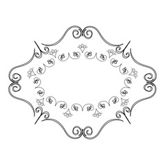 Elegant Victorian with diamond shape frame vector illustration design