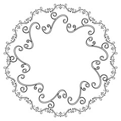 Elegant Victorian with circular shaped frame vector illustration design