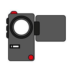Colorful video camera over white background vector illustration