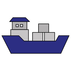 ship boat cargo icon vector illustration design