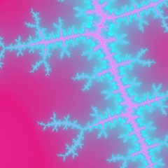Fototapeta na wymiar Abstract surreal background / fractal luminescent pink blue / it lightens