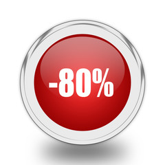 80 percent sale icon.