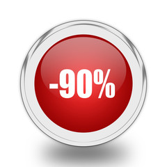 90 percent sale icon.