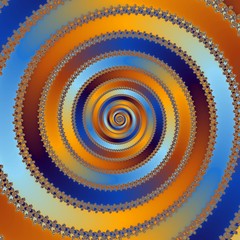Decorative fractal rainbow spiral