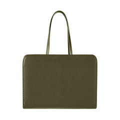 Khaki leather office bag