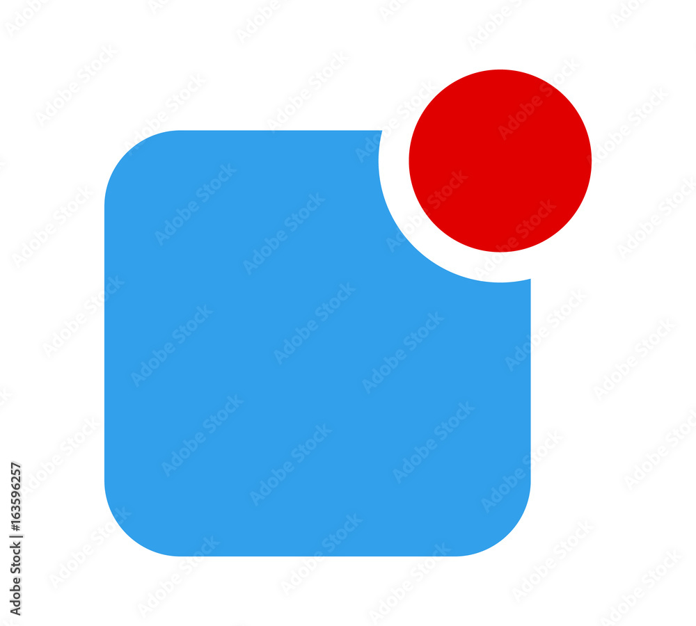 Poster push notification with red app badge flat color vector icon for websites and apps