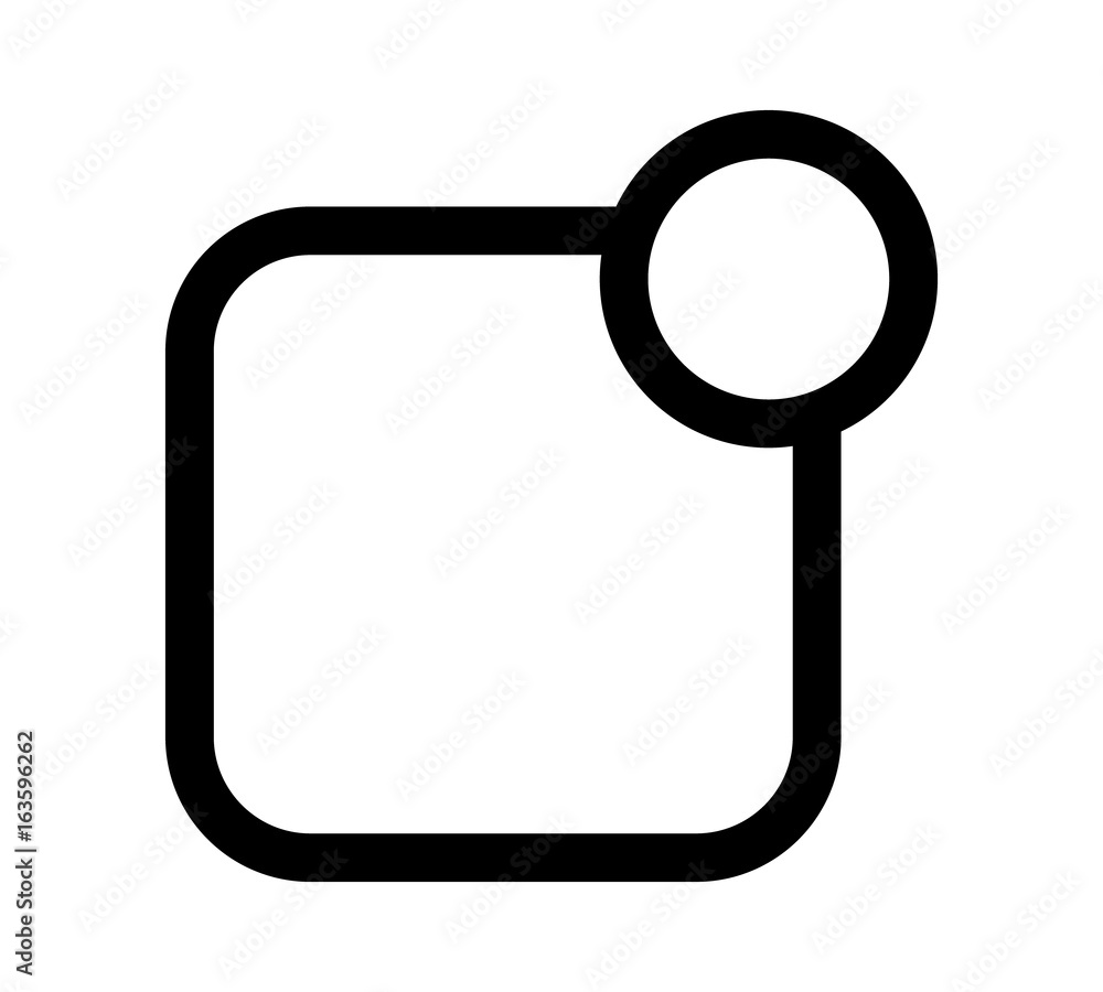 Poster push notification app badge line art vector icon for websites and apps