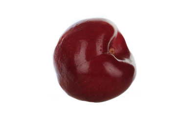 Heart shaped cherry berry isolated on white background cutout