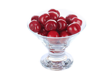 Cherry in cream isolated