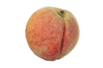 Ripe peach fruit isolated on white background cutout