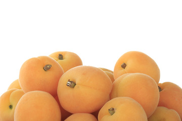 heap of apricots isolated