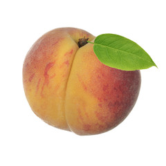 Peach isolated on white background