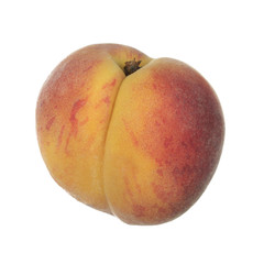 Ripe peach fruit isolated on white background cutout