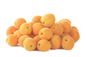 heap of apricots isolated