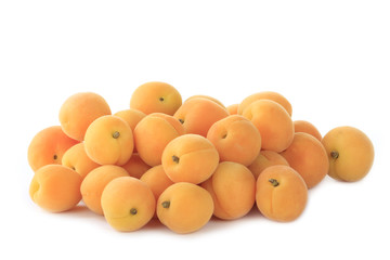 heap of apricots isolated