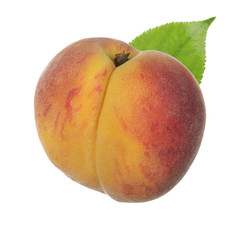Peach isolated on white background