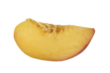 peach slice isolated on white background