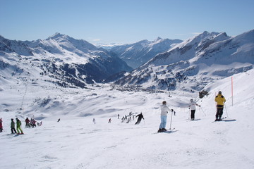 Skiing in Obertauern, Salzburgerland, Austria
