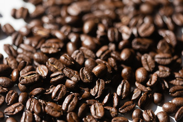 Black coffee grains