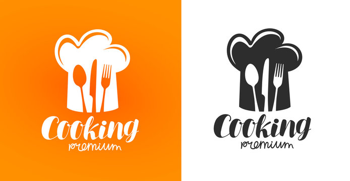 Cooking label or logo. Restaurant, eatery, diner, bistro, cafe icon. Vector illustration