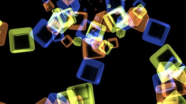 4k Abstract flying glass boxes background,flame lighters fireworks particle,smelting melting precious stones,geometric explosion flower backdrop.