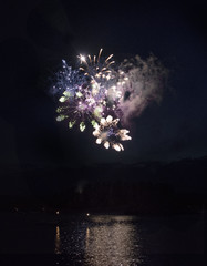 fireworks on a lake