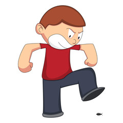 A men are afraid of insects Cartoon