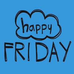 Happy Friday word vector illustration