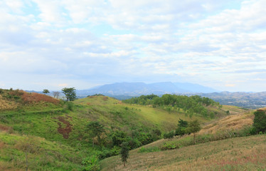 Fototapeta na wymiar Beautiful scenery on the hilltop in Thailand