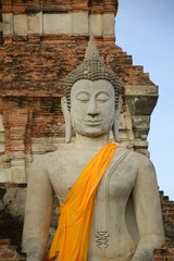 buddha statue in Ayutthaya temple at Thailand