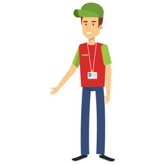 delivery worker avatar character vector illustration design