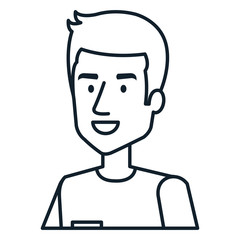 young man model avatar character vector illustration design