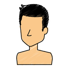 young man shirtless avatar character vector illustration design
