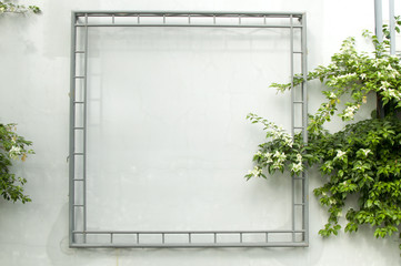 Steel frame with white background