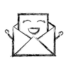 envelope mail kawaii character vector illustration design