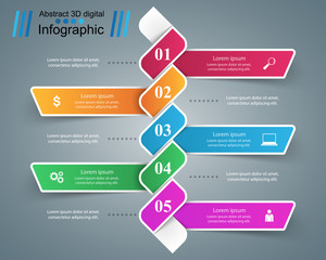 Business Infographics origami style Vector illustration.