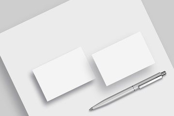 Business Card, Letterhead and Pen Mock Up, Isolated background